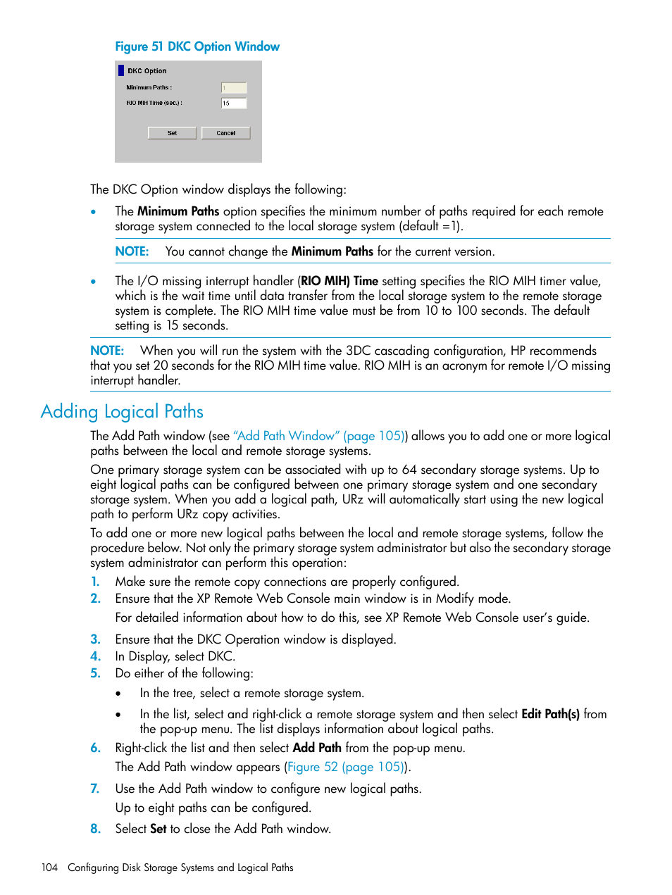 Adding logical paths | HP StorageWorks XP Remote Web Console Software User Manual | Page 104 / 203