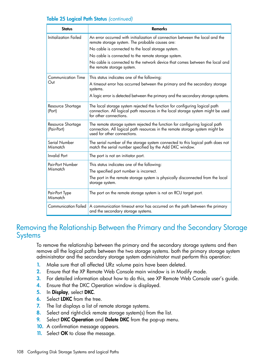 Removing | HP StorageWorks XP Remote Web Console Software User Manual | Page 108 / 203