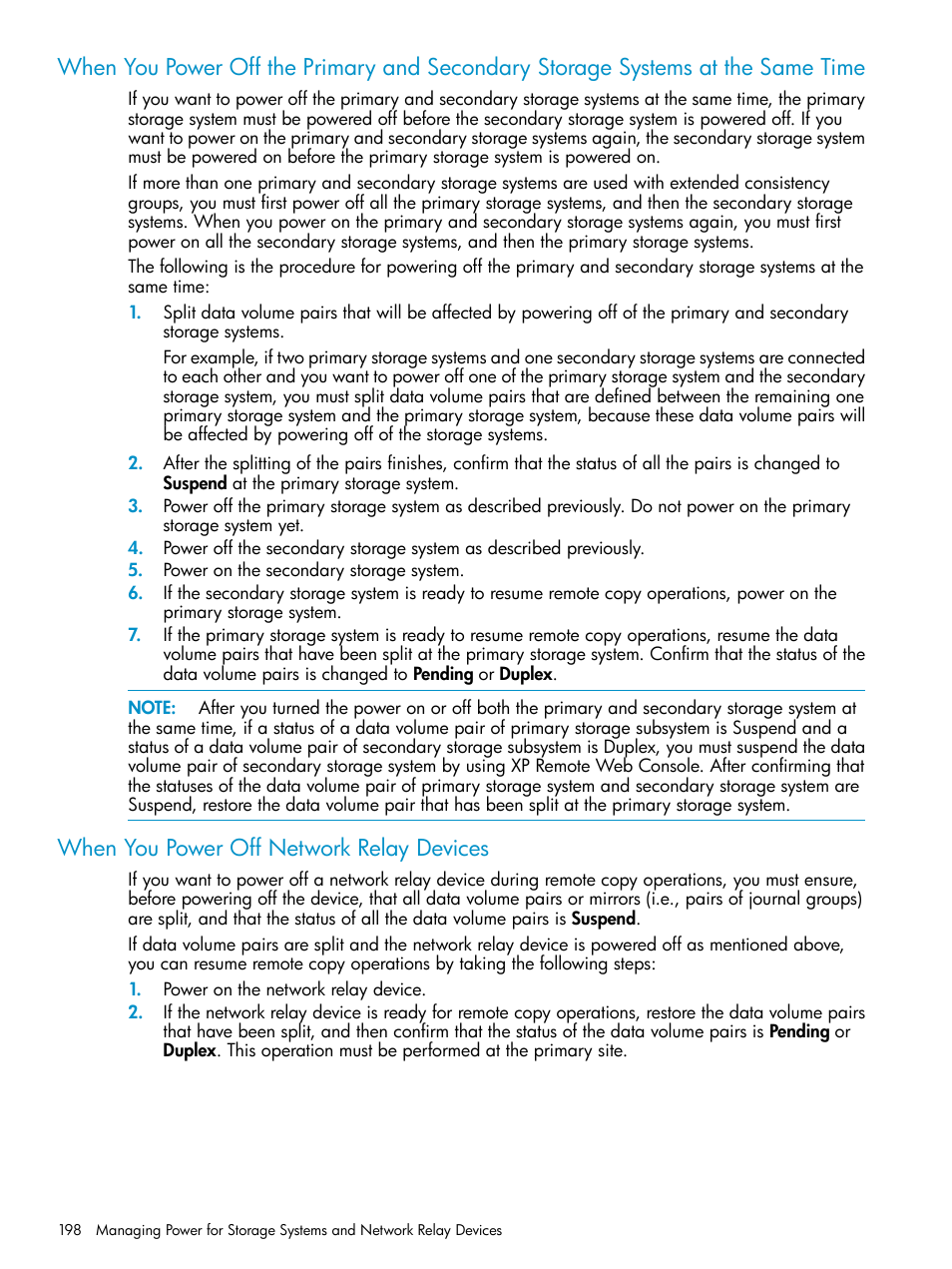 When you power off network relay devices | HP StorageWorks XP Remote Web Console Software User Manual | Page 198 / 203