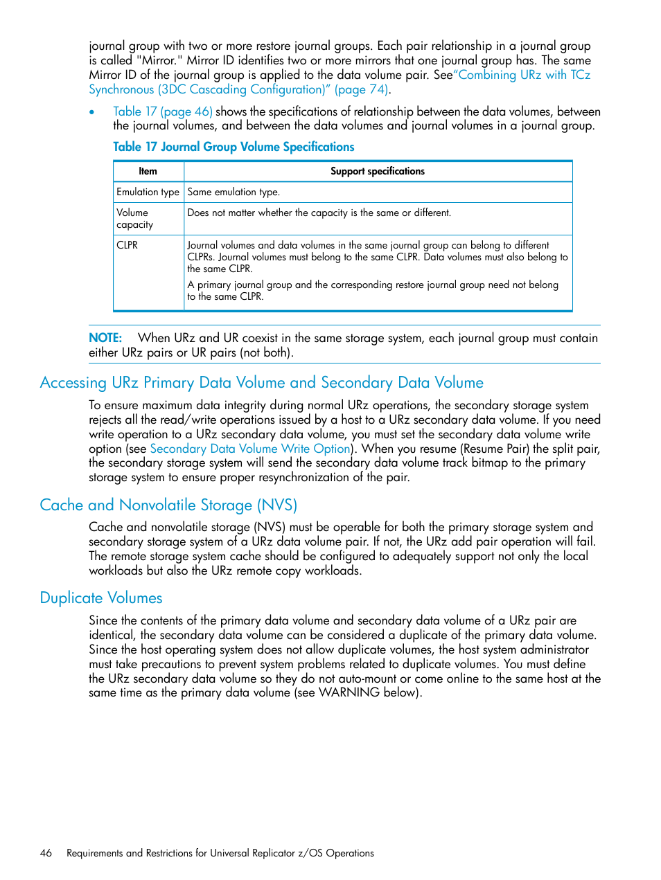 Cache and nonvolatile storage (nvs), Duplicate volumes | HP StorageWorks XP Remote Web Console Software User Manual | Page 46 / 203