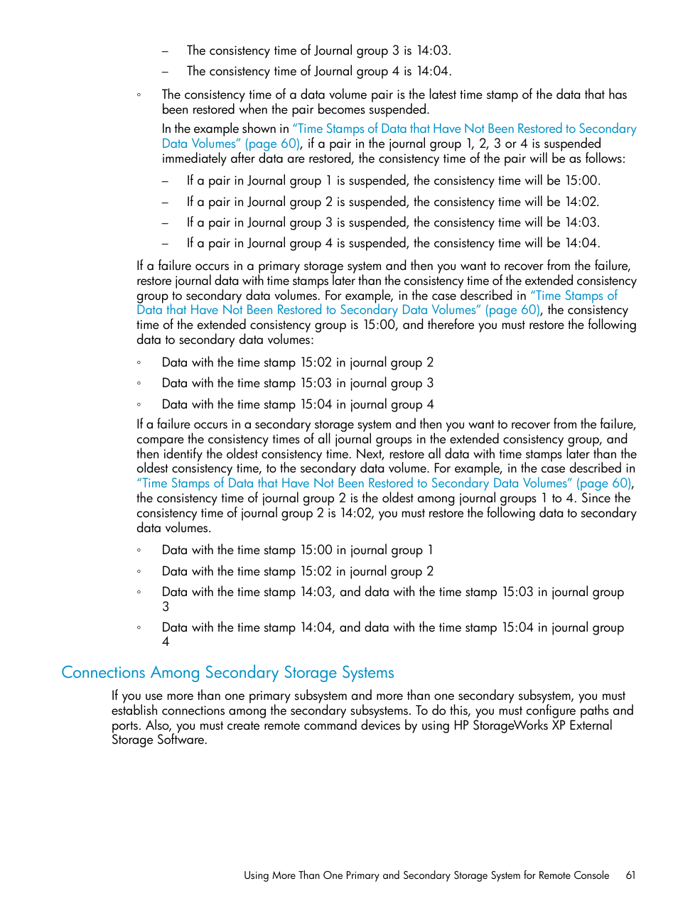 Connections among secondary storage systems, Connections among secondary | HP StorageWorks XP Remote Web Console Software User Manual | Page 61 / 203