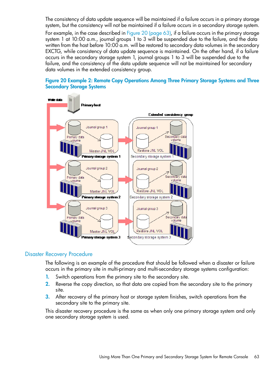 Disaster recovery procedure | HP StorageWorks XP Remote Web Console Software User Manual | Page 63 / 203