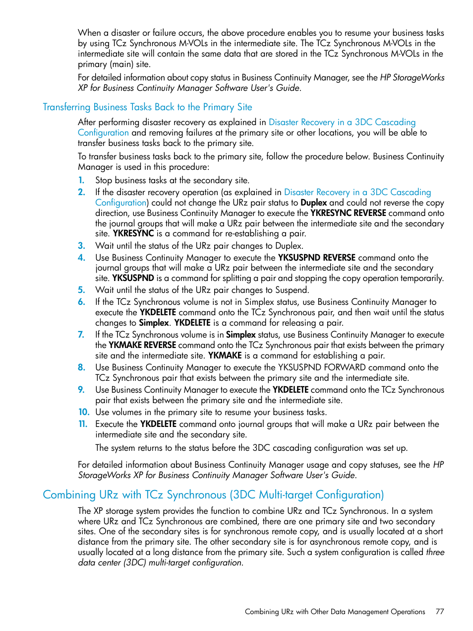 Combining, Combining urz | HP StorageWorks XP Remote Web Console Software User Manual | Page 77 / 203