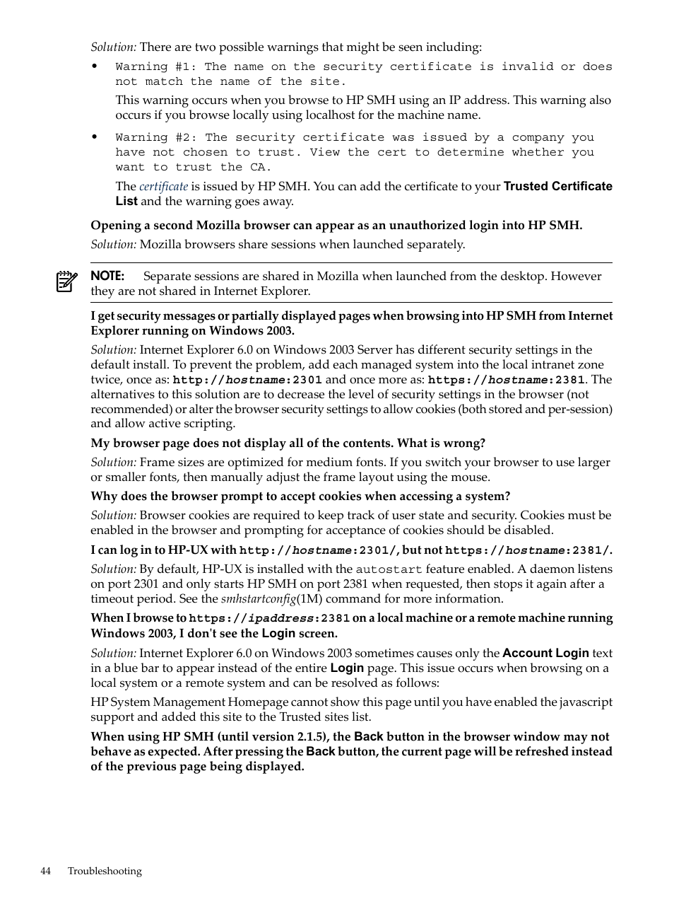 HP System Management Homepage-Software User Manual | Page 44 / 60