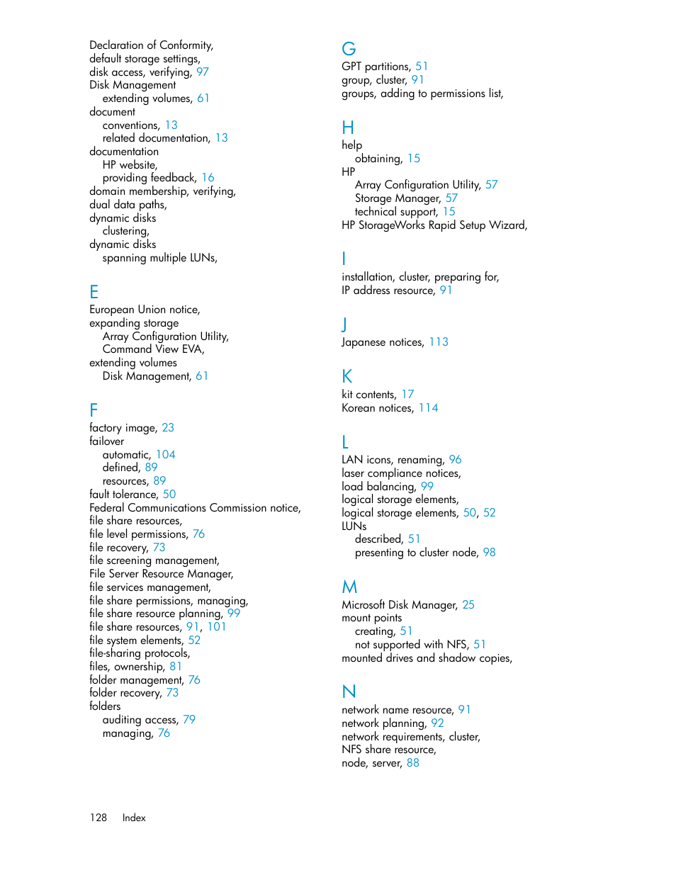 HP StorageWorks X3000 Network Storage Systems User Manual | Page 128 / 130