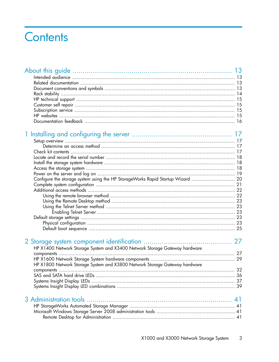 HP StorageWorks X3000 Network Storage Systems User Manual | Page 3 / 130