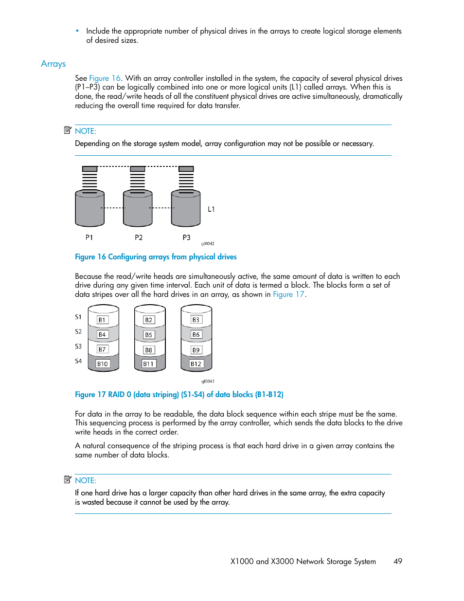 Arrays, Configuring arrays from physical drives | HP StorageWorks X3000 Network Storage Systems User Manual | Page 49 / 130