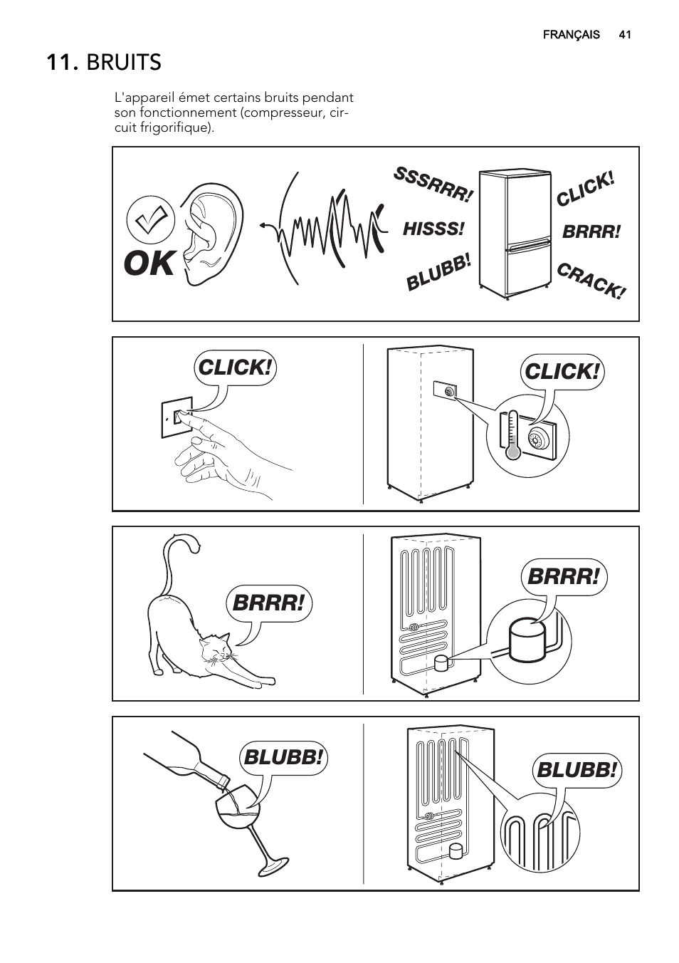 Bruits, Brrr | AEG AGS58200F0 User Manual | Page 41 / 72