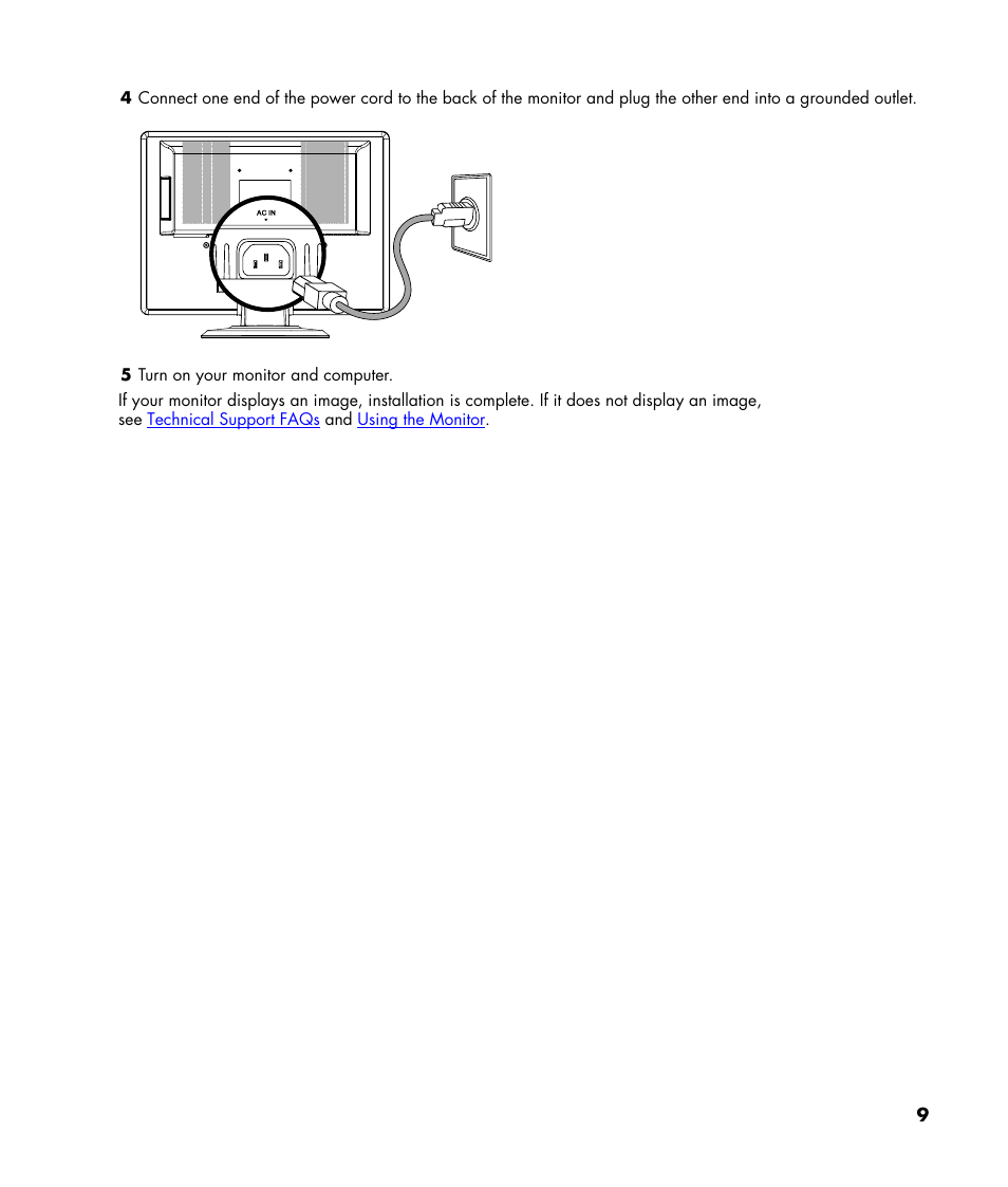 HP v216 21.6 inch LCD Monitor User Manual | Page 9 / 30