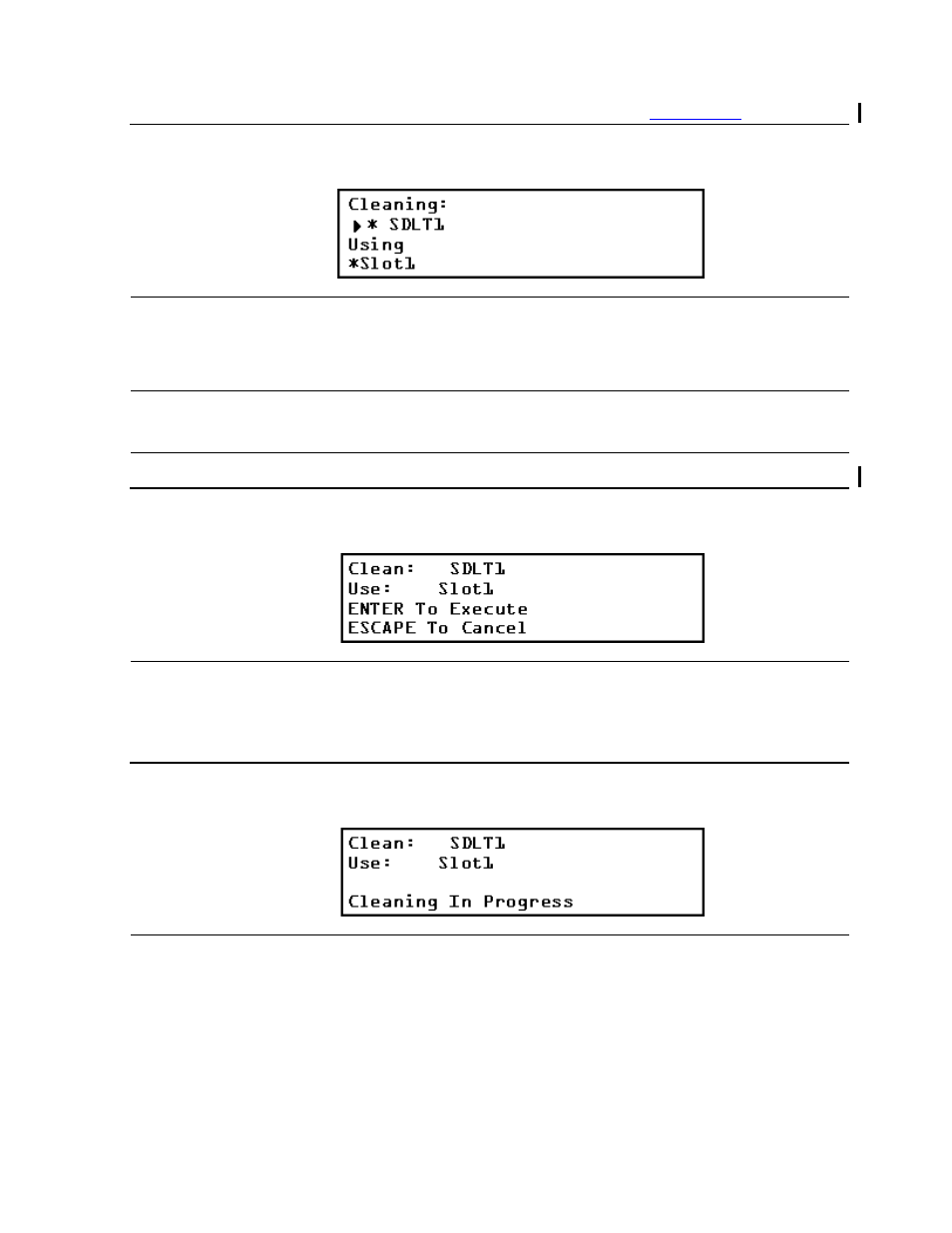 Figure 5-3, Maintenance menu, Figure 5-4 | Cleaning confirmation screen, Figure 5-5, Cleaning in progress | HP Integrity NonStop H-Series User Manual | Page 67 / 76