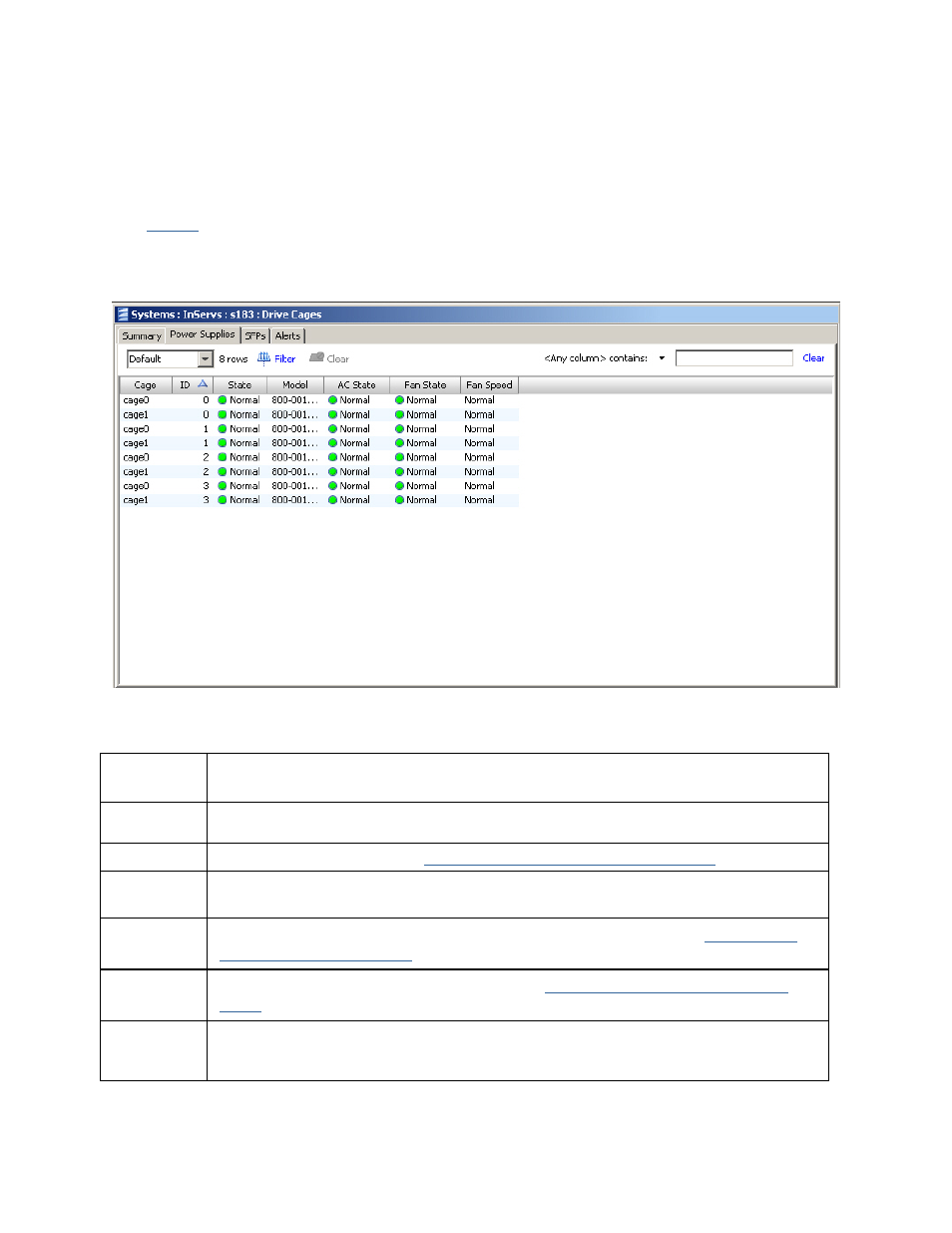 Viewing drive cage power supplies | HP 3PAR Operating System Software User Manual | Page 101 / 475