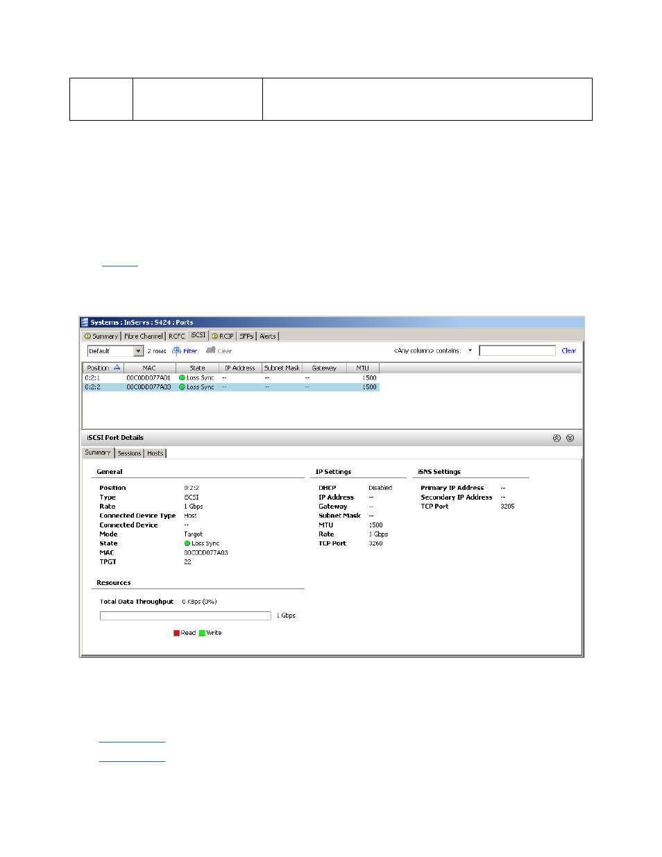 Viewing system iscsi ports | HP 3PAR Operating System Software User Manual | Page 146 / 475