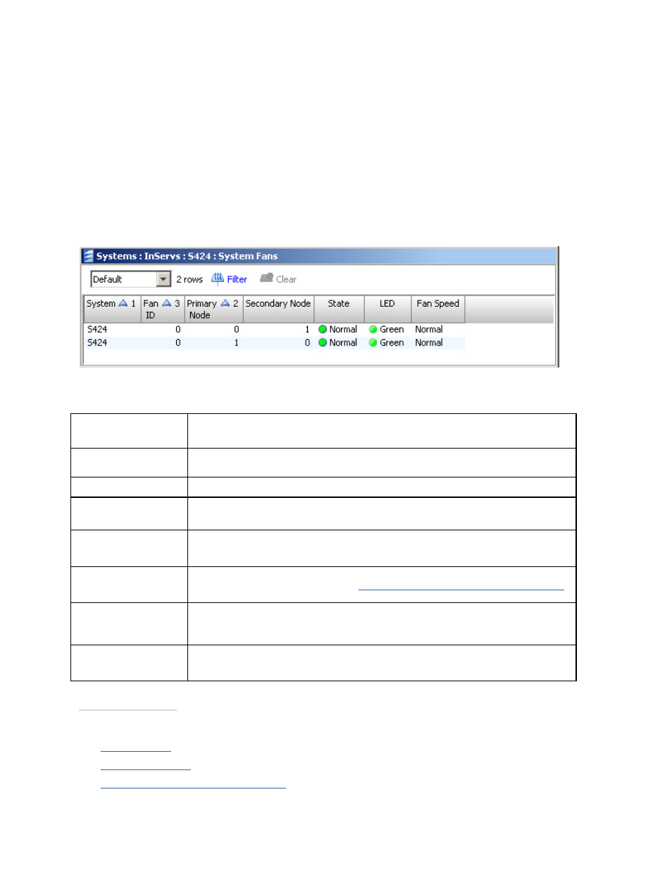 Viewing system fans | HP 3PAR Operating System Software User Manual | Page 183 / 475