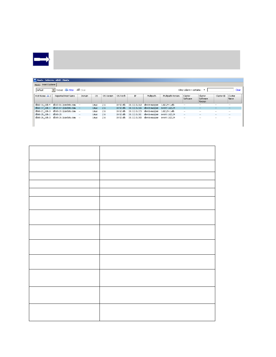 Host explorer tab | HP 3PAR Operating System Software User Manual | Page 192 / 475