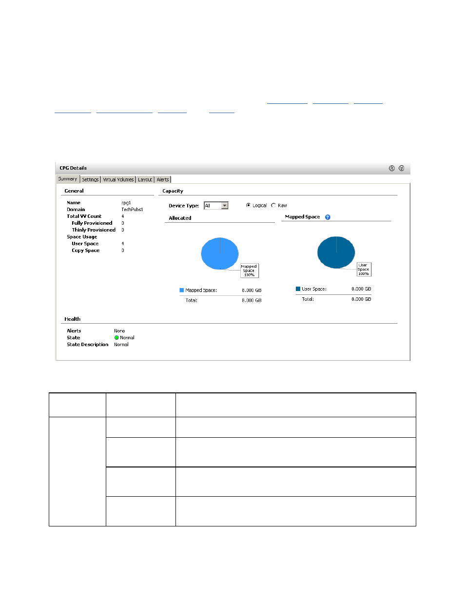 Lower pane, Summary tab | HP 3PAR Operating System Software User Manual | Page 238 / 475