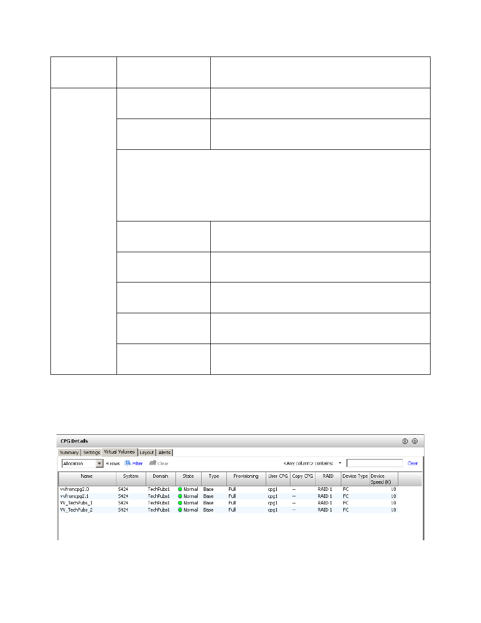 Virtual volumes tab | HP 3PAR Operating System Software User Manual | Page 241 / 475