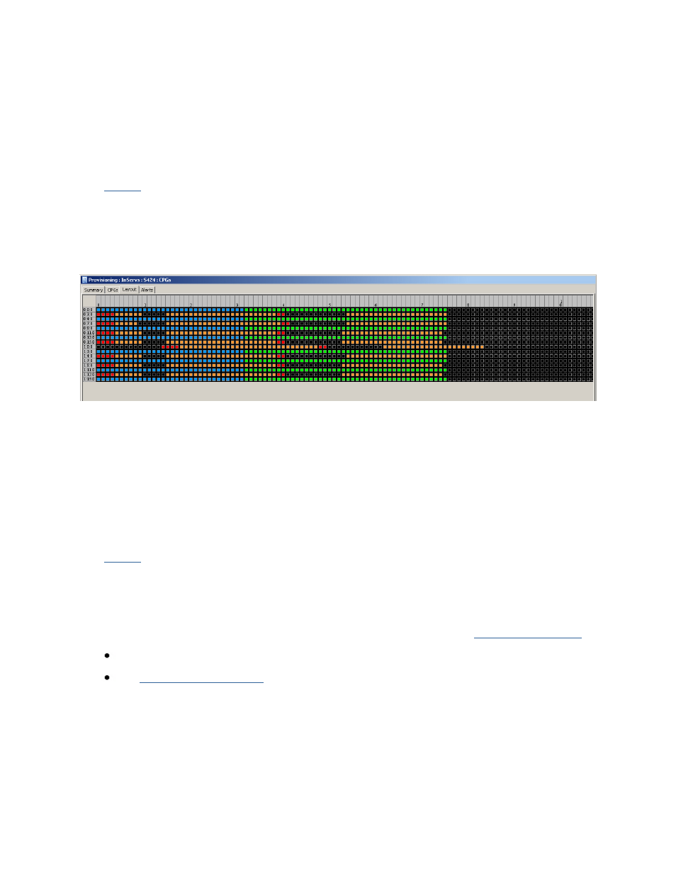 Viewing the common provisioning group layout tab, Viewing the common provisioning group alerts tab | HP 3PAR Operating System Software User Manual | Page 245 / 475