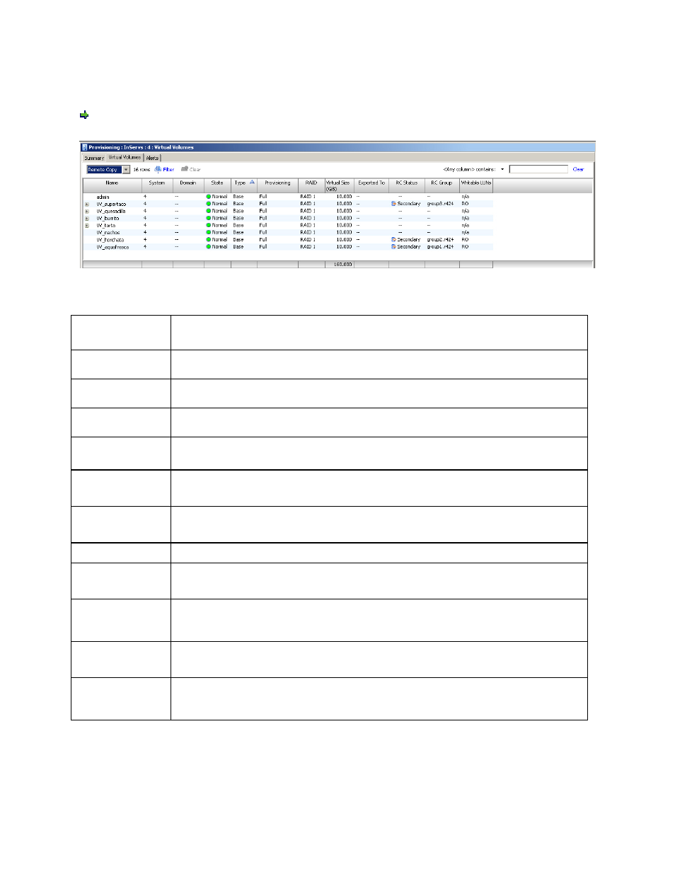 Displaying remote copy information | HP 3PAR Operating System Software User Manual | Page 261 / 475