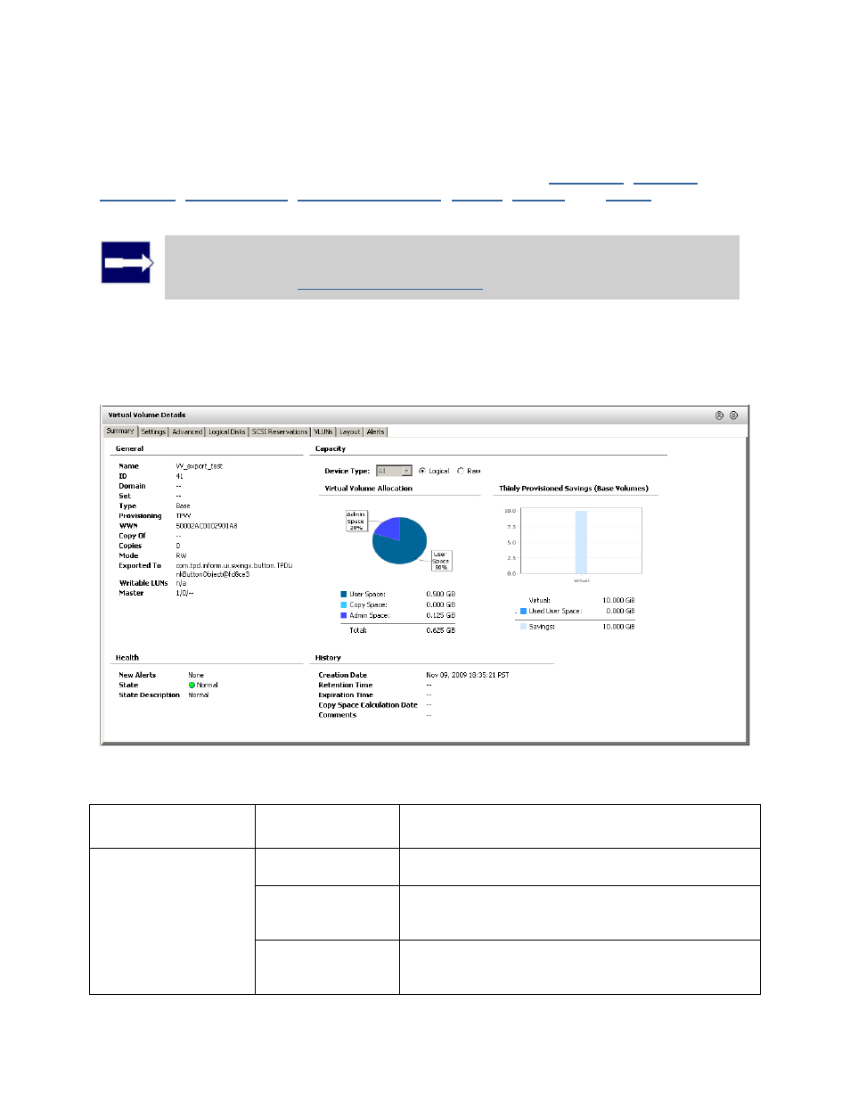 Lower pane, Summary tab | HP 3PAR Operating System Software User Manual | Page 262 / 475