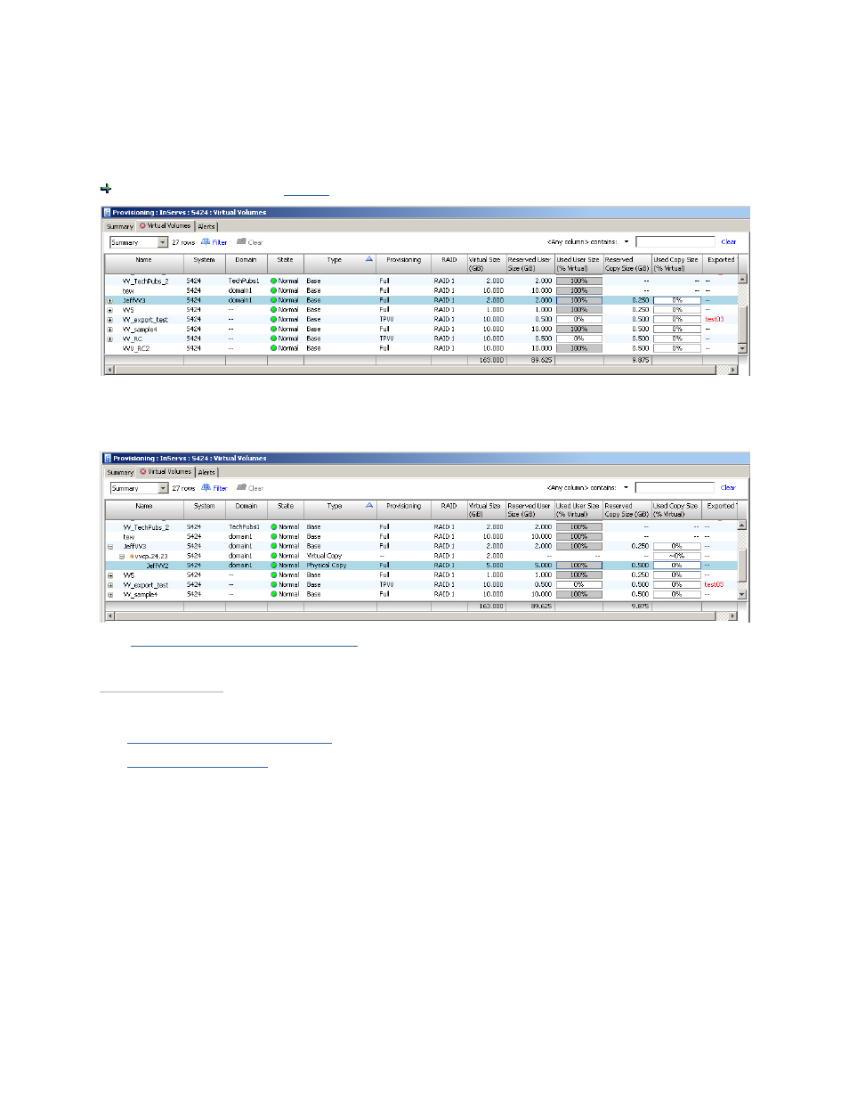 Viewing physical copies, Creating a physical copy | HP 3PAR Operating System Software User Manual | Page 330 / 475