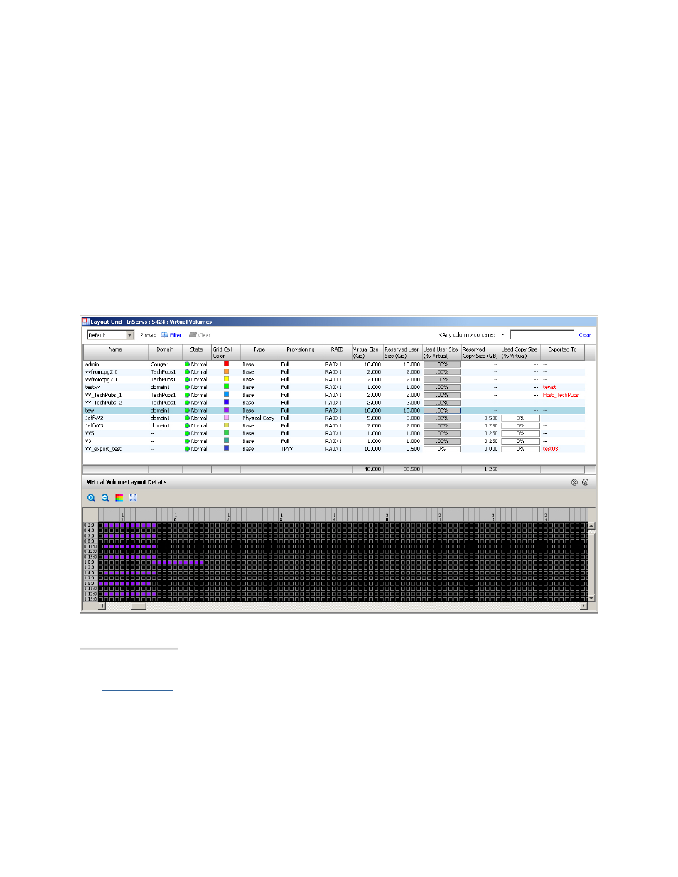 Viewing the virtual volumes layout screen | HP 3PAR Operating System Software User Manual | Page 339 / 475