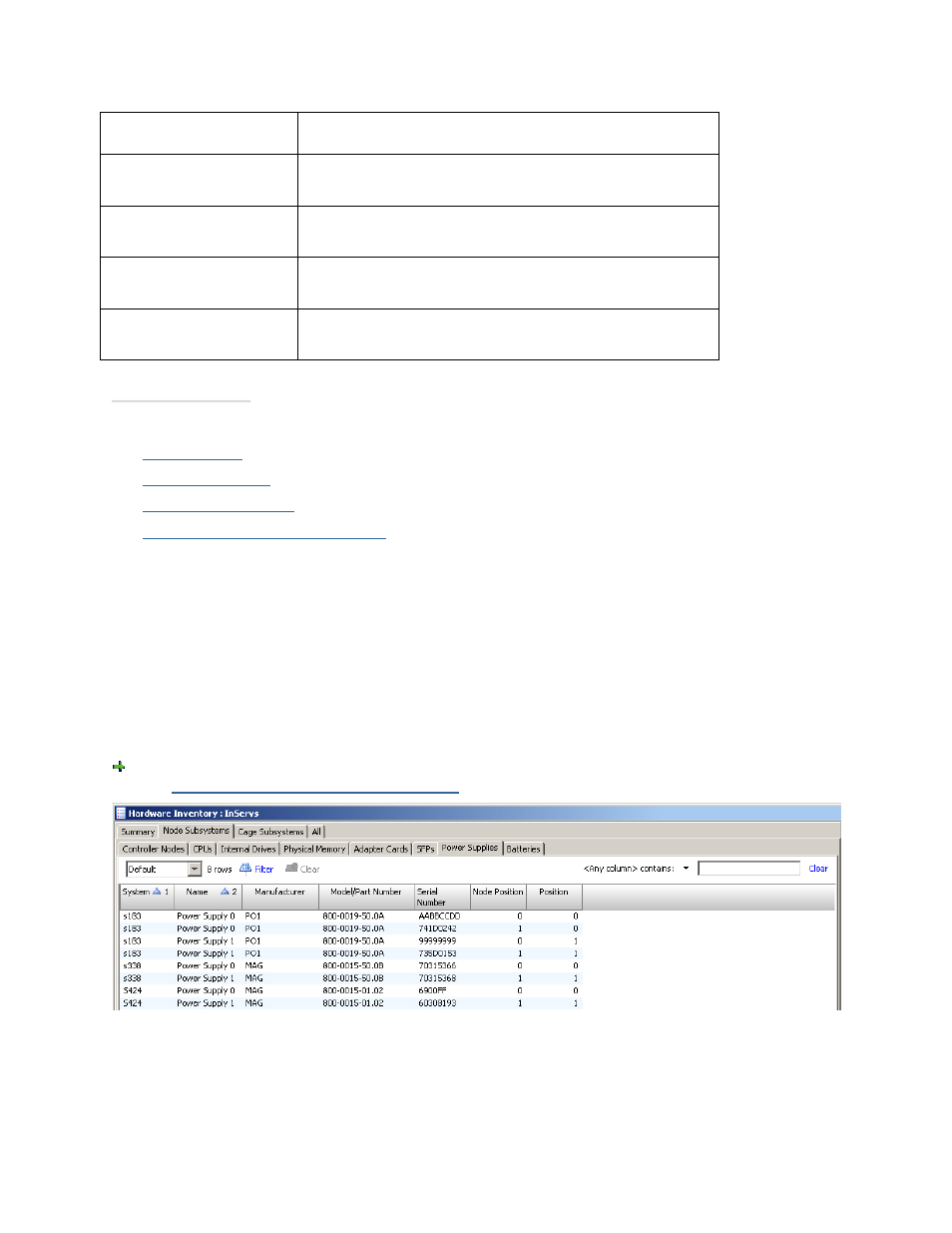 Viewing the node subsystems power supplies tab | HP 3PAR Operating System Software User Manual | Page 447 / 475