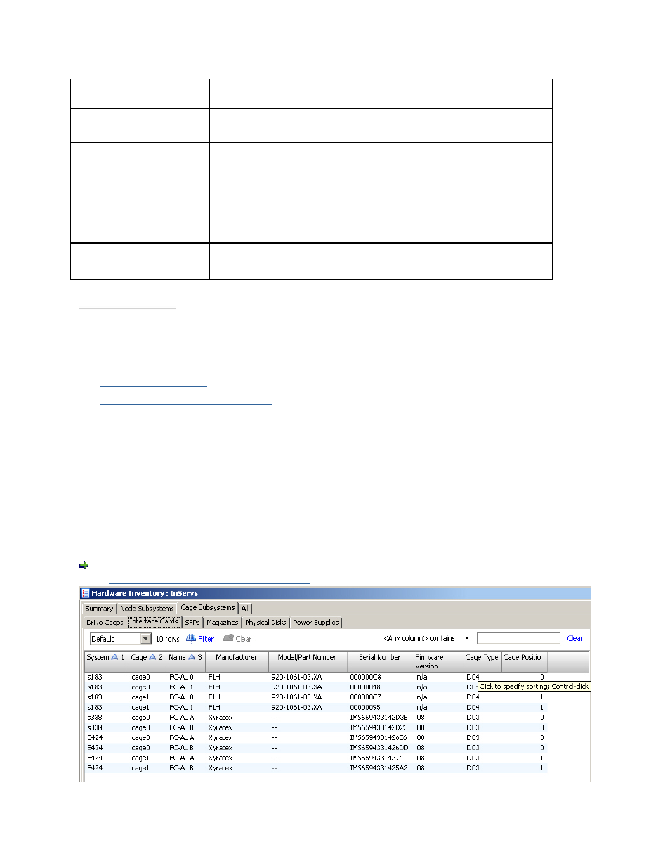 Viewing the cage subsystems interface cards tab | HP 3PAR Operating System Software User Manual | Page 452 / 475