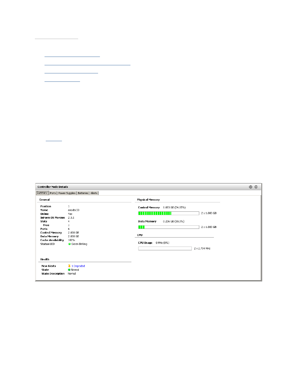 Viewing controller nodes details | HP 3PAR Operating System Software User Manual | Page 86 / 475