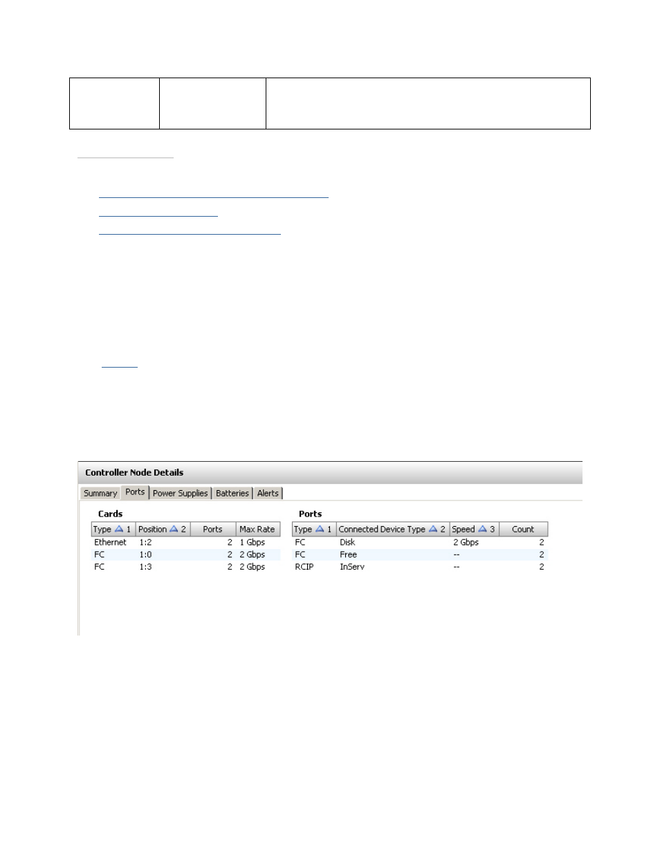 Viewing controller node ports details | HP 3PAR Operating System Software User Manual | Page 88 / 475