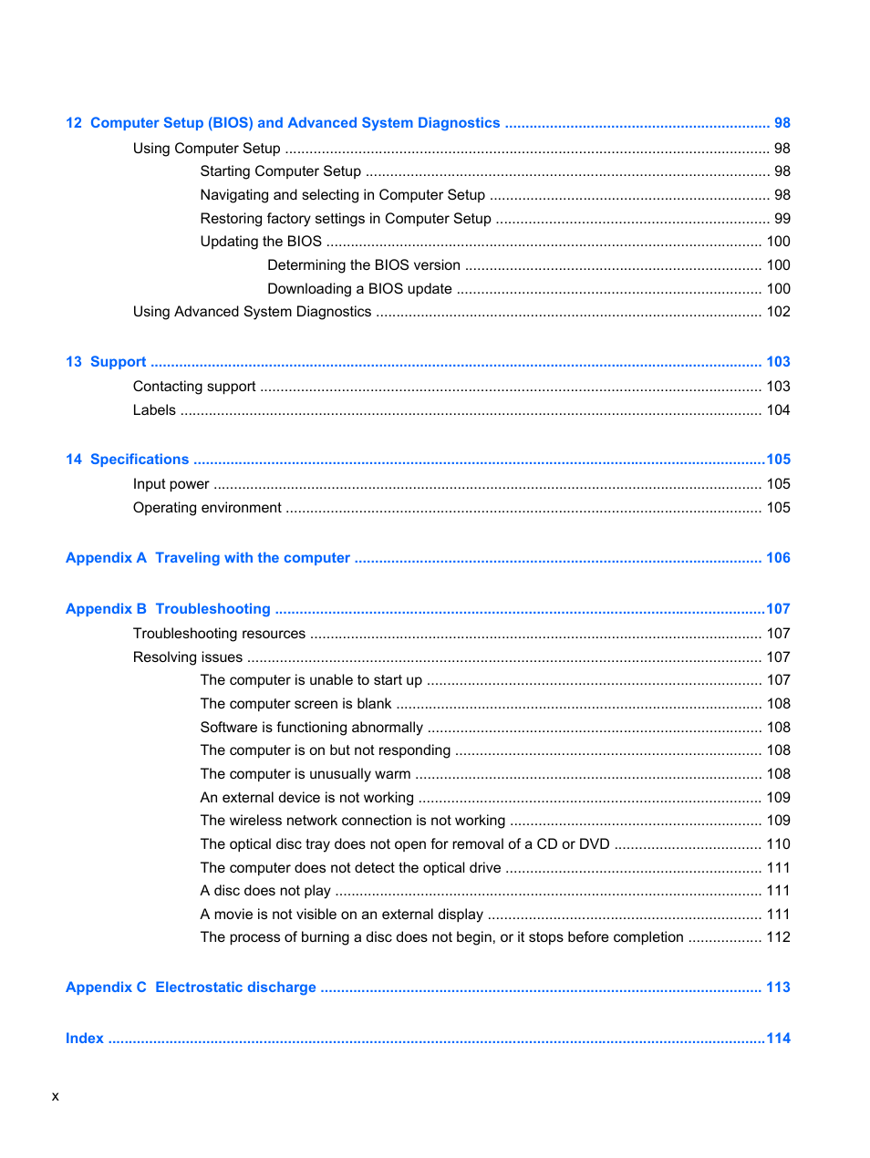 HP EliteBook 8570w Mobile Workstation User Manual | Page 10 / 127