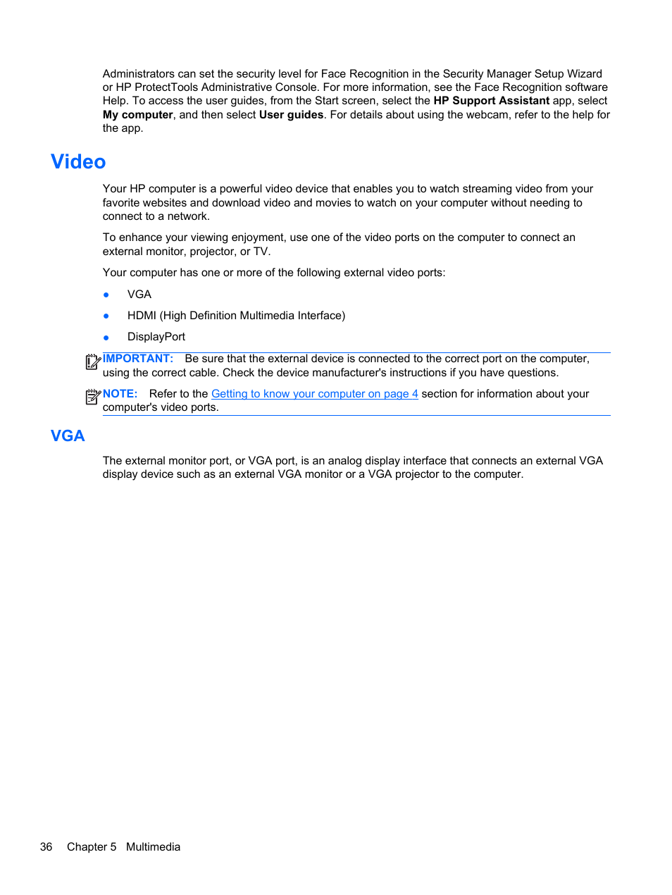 Video | HP EliteBook 8570w Mobile Workstation User Manual | Page 46 / 127