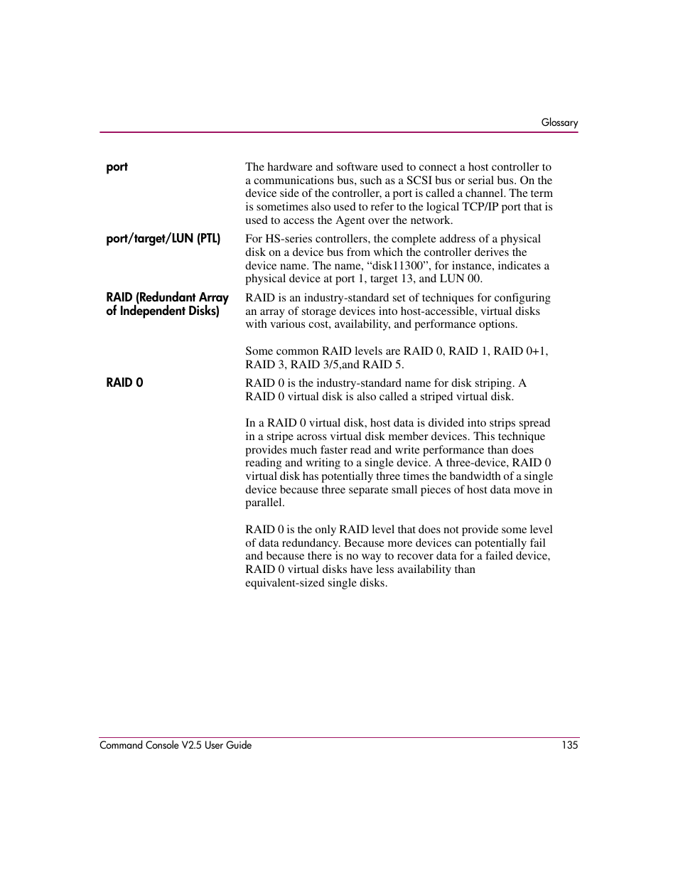 Raid 0 | HP StorageWorks EVA Controller HSG V8.8 Software User Manual | Page 135 / 150