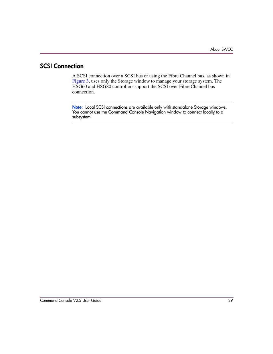 Scsi connection | HP StorageWorks EVA Controller HSG V8.8 Software User Manual | Page 29 / 150