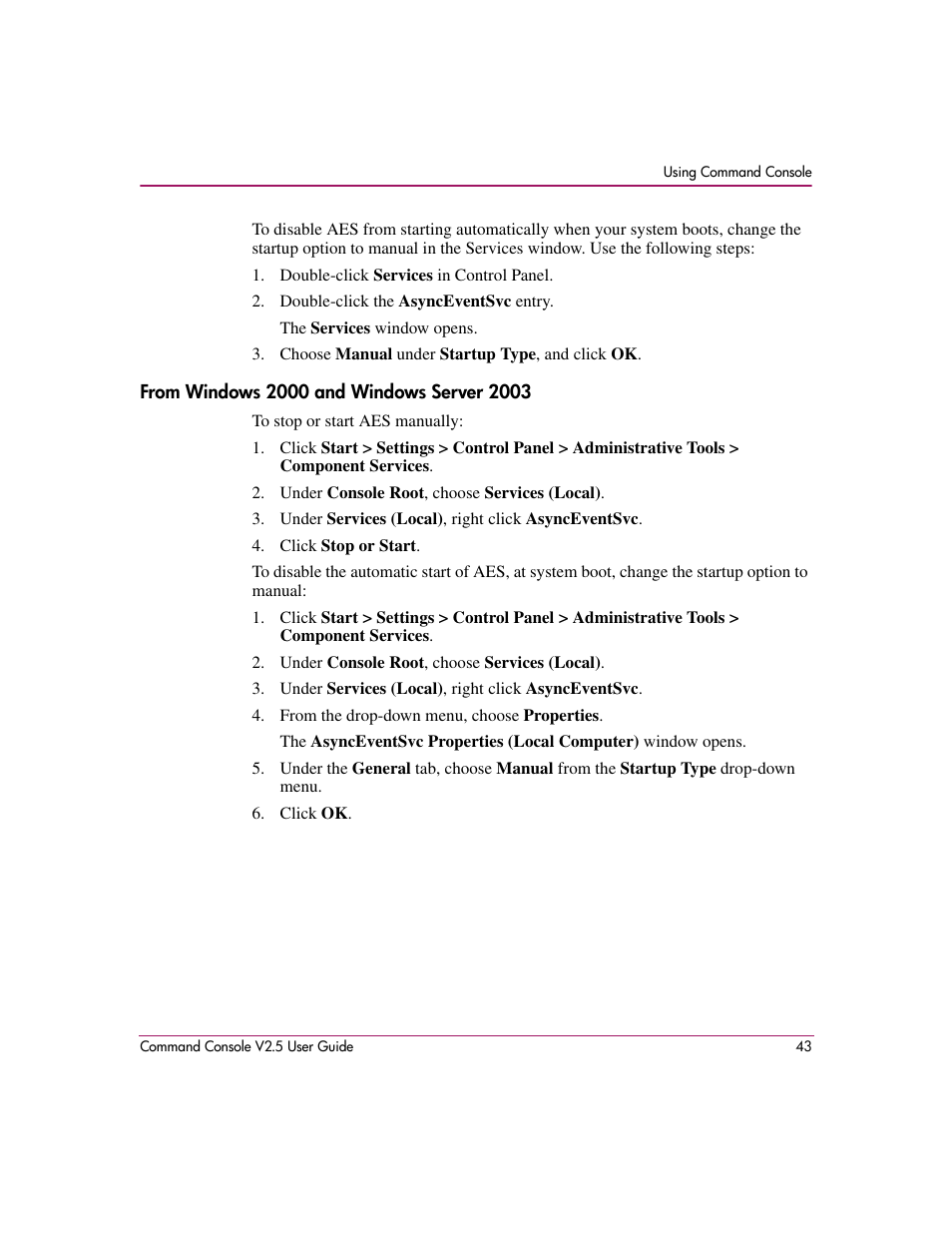 From windows 2000 and windows server 2003 | HP StorageWorks EVA Controller HSG V8.8 Software User Manual | Page 43 / 150