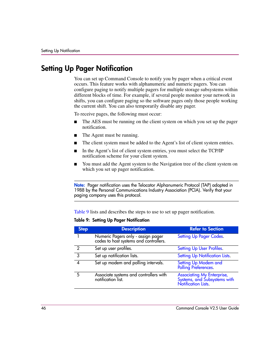 Setting up pager notification | HP StorageWorks EVA Controller HSG V8.8 Software User Manual | Page 46 / 150