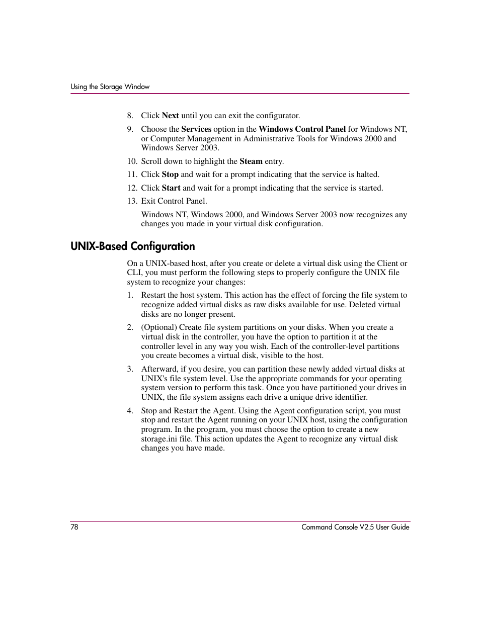 Unix-based configuration | HP StorageWorks EVA Controller HSG V8.8 Software User Manual | Page 78 / 150