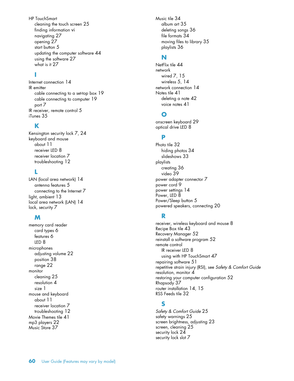 HP TouchSmart 300-1205z CTO Desktop PC User Manual | Page 66 / 68