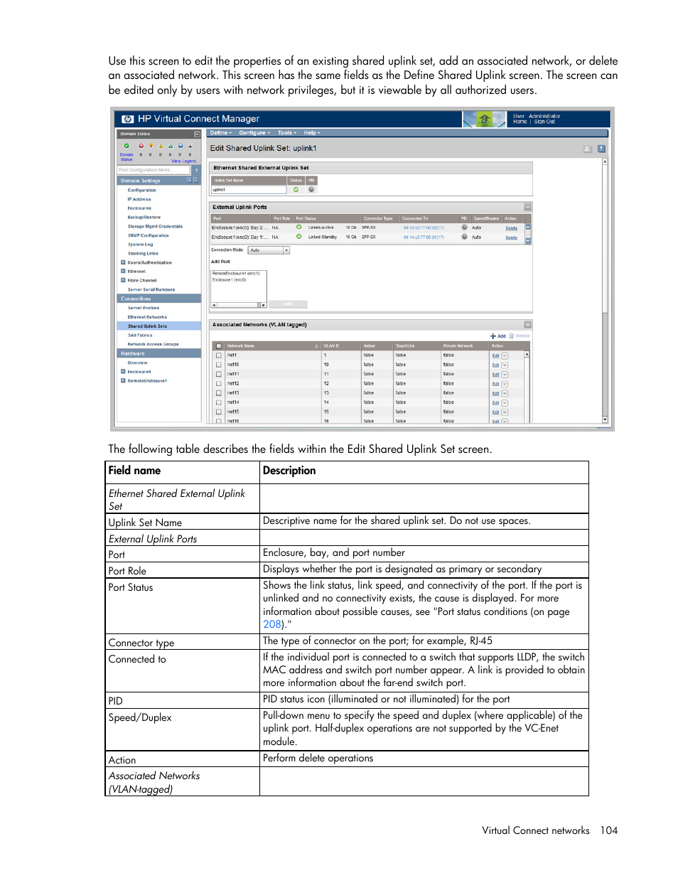 HP 1.10GB Virtual Connect Ethernet Module for c-Class BladeSystem User Manual | Page 104 / 230