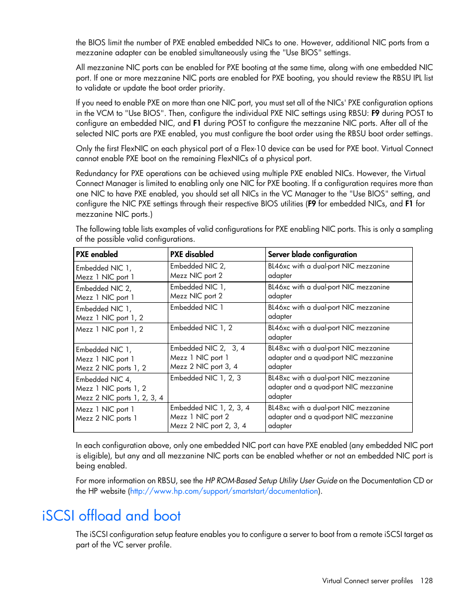 Iscsi offload and boot | HP 1.10GB Virtual Connect Ethernet Module for c-Class BladeSystem User Manual | Page 128 / 230