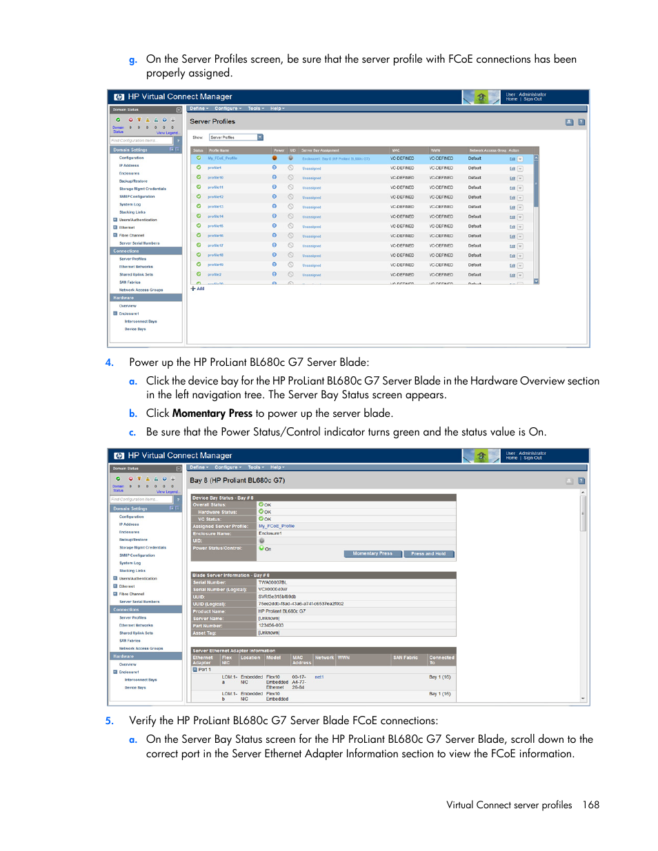 HP 1.10GB Virtual Connect Ethernet Module for c-Class BladeSystem User Manual | Page 168 / 230