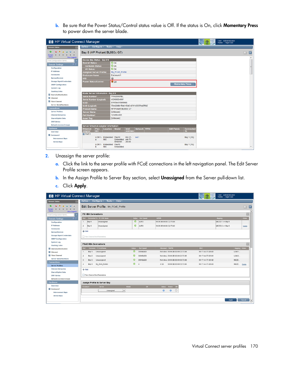 HP 1.10GB Virtual Connect Ethernet Module for c-Class BladeSystem User Manual | Page 170 / 230