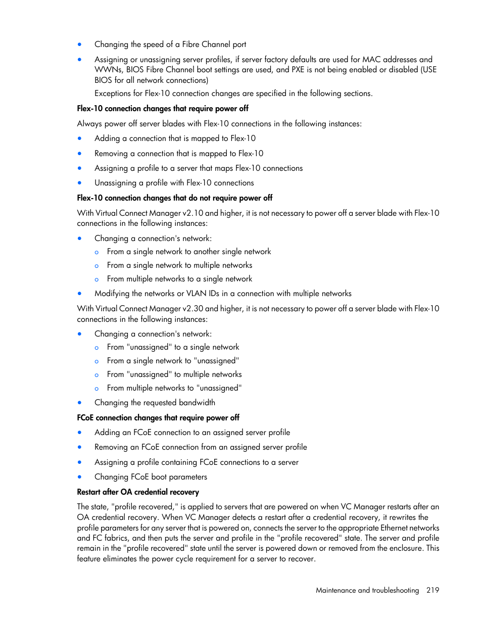 HP 1.10GB Virtual Connect Ethernet Module for c-Class BladeSystem User Manual | Page 219 / 230