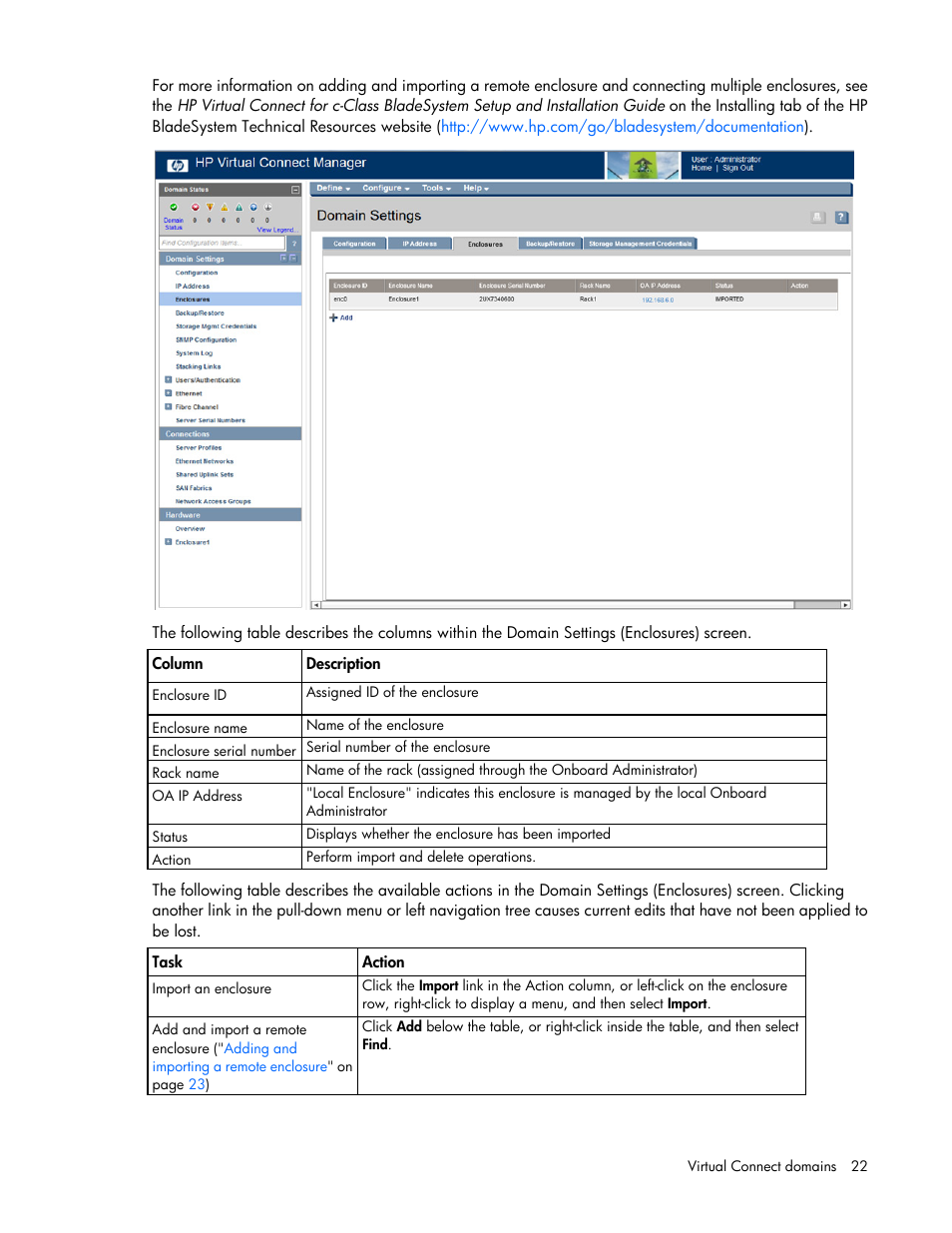 HP 1.10GB Virtual Connect Ethernet Module for c-Class BladeSystem User Manual | Page 22 / 230