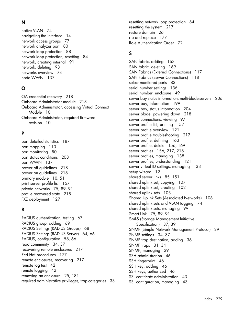 HP 1.10GB Virtual Connect Ethernet Module for c-Class BladeSystem User Manual | Page 229 / 230