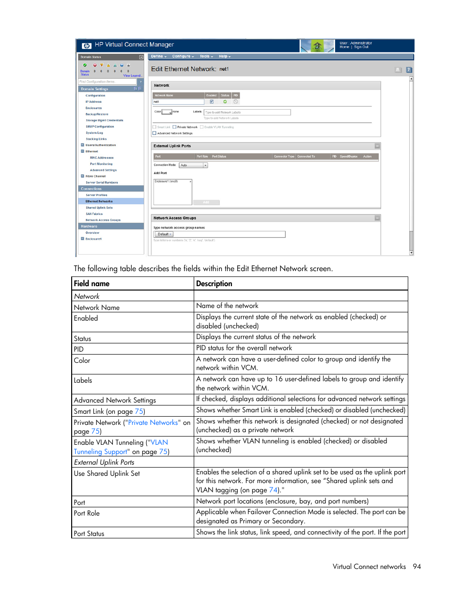 HP 1.10GB Virtual Connect Ethernet Module for c-Class BladeSystem User Manual | Page 94 / 230