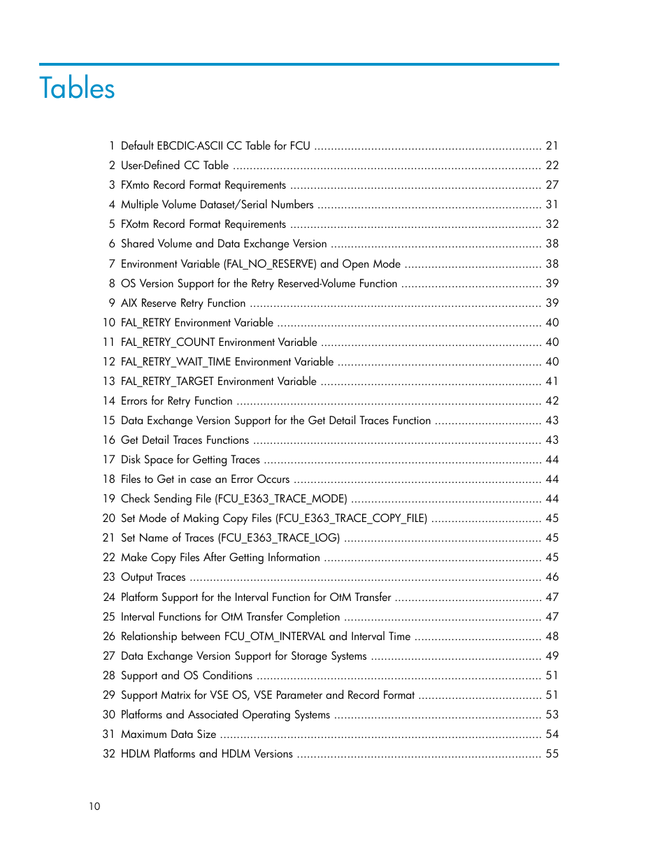 Tables | HP XP P9500 Storage User Manual | Page 10 / 182