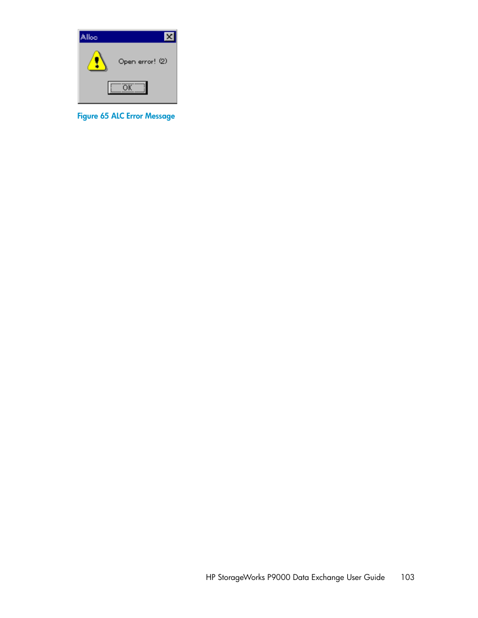 Alc error message | HP XP P9500 Storage User Manual | Page 103 / 182