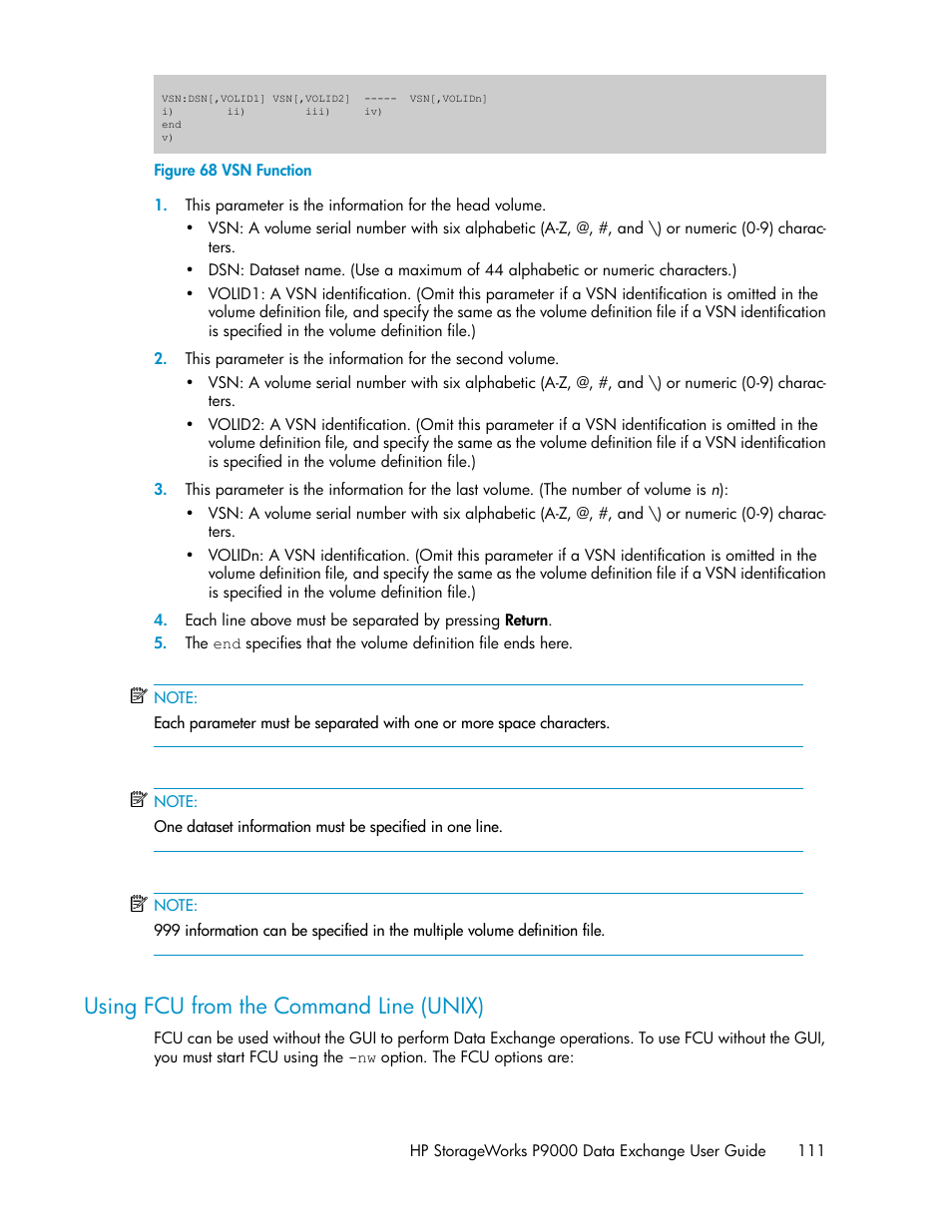 Using fcu from the command line (unix), Vsn function, Using fcu from the command line | Unix), Figure 68 | HP XP P9500 Storage User Manual | Page 111 / 182