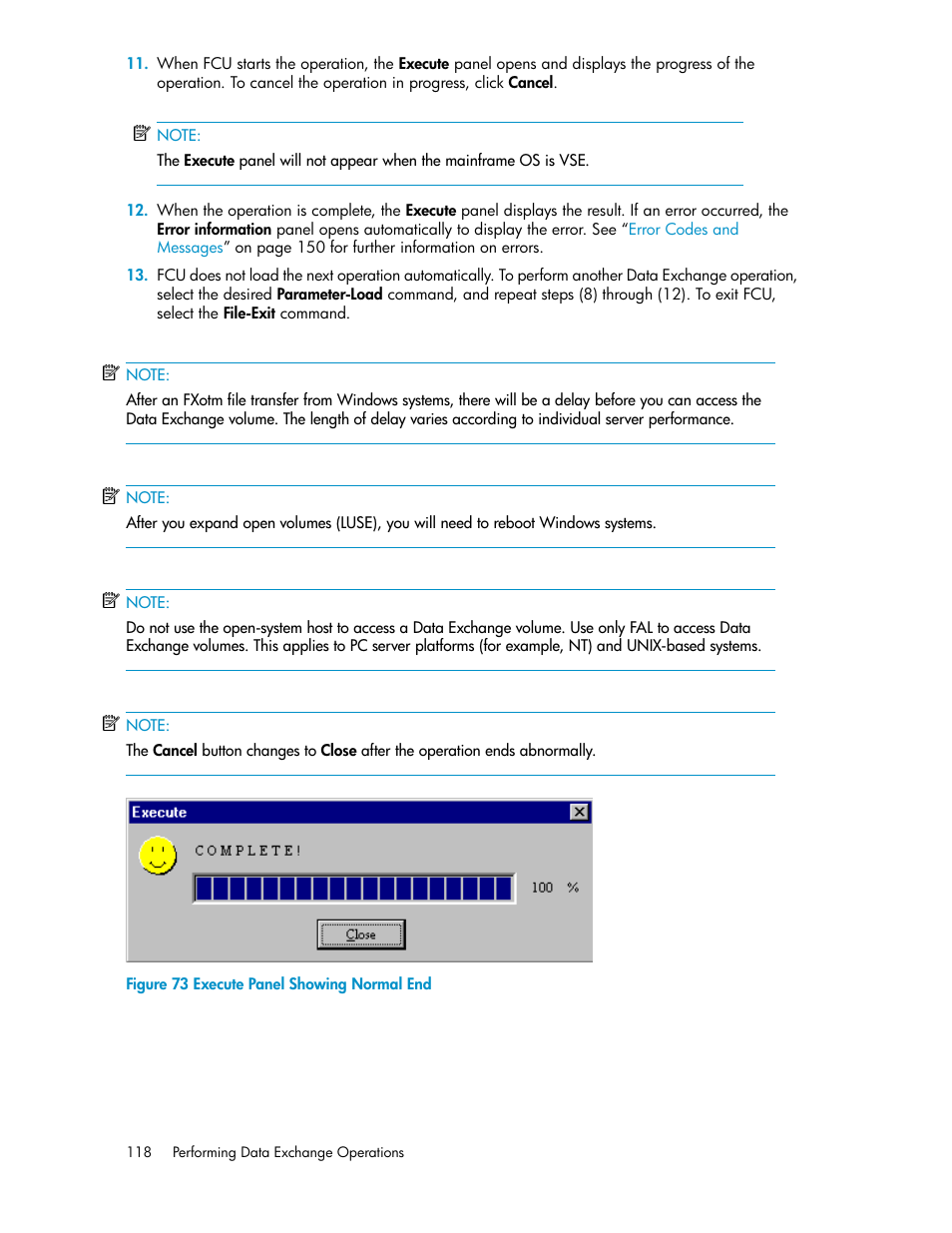 Execute panel showing normal end | HP XP P9500 Storage User Manual | Page 118 / 182