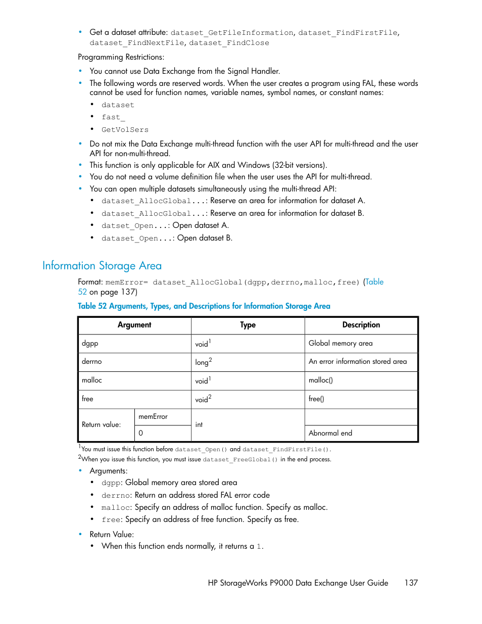 Information storage area | HP XP P9500 Storage User Manual | Page 137 / 182